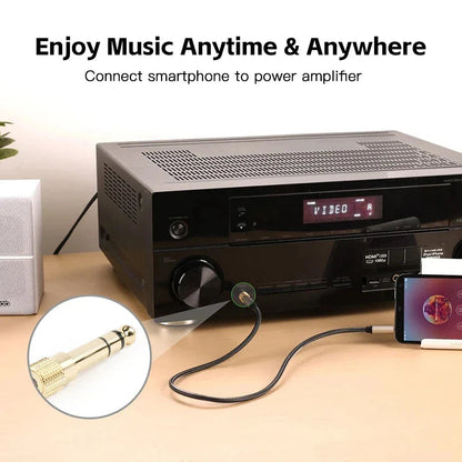 Jack 6.5 6.35mm Male Plug to 3.5mm Female Connector Gold Plating Headphone Microphone AUX Audio Plug Pi-Mart