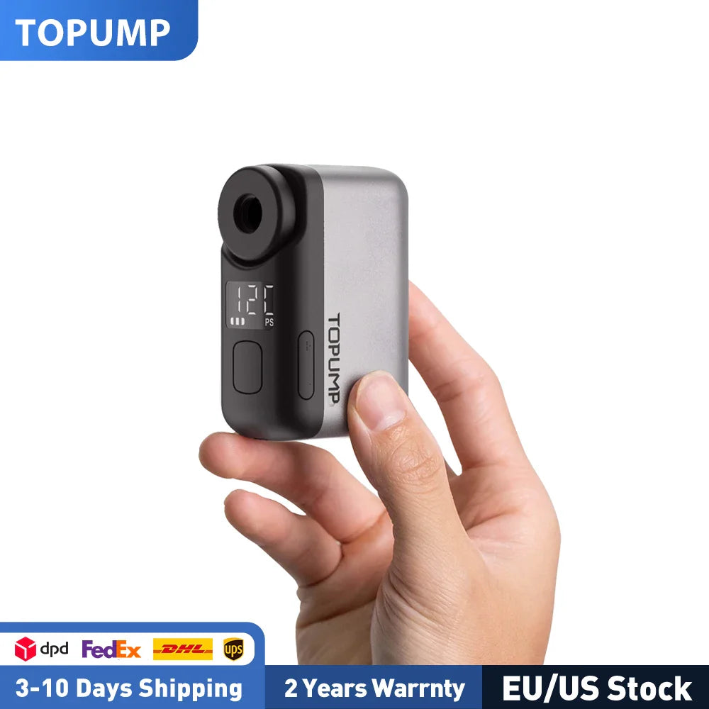 TOPUMP TB2 PRO Electric Mini Portable Pump for Bike Cordless Tire Inflator 120PSI Max 450mAh Battery with Display Fast Charging Pi-Mart