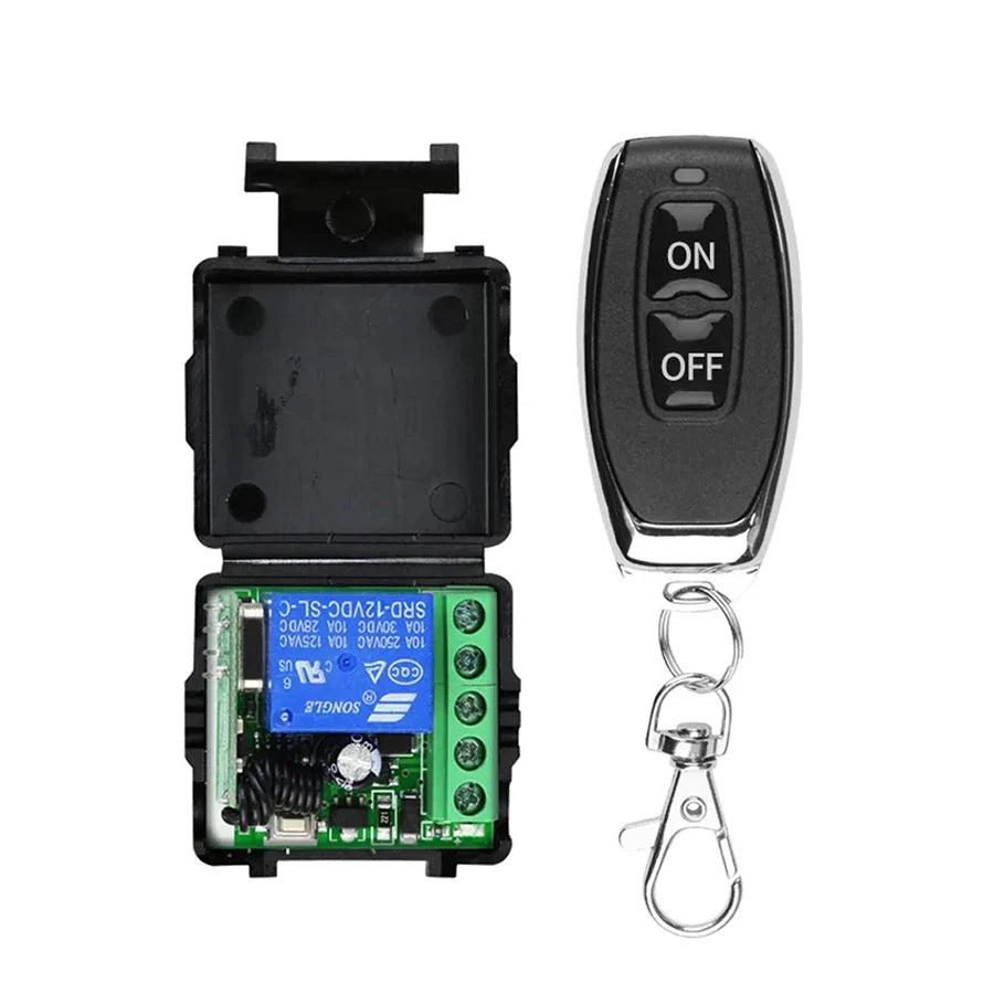 433Mhz Remote Control Wireless Switch DC 12V 1CH RF 10A Relay Receiver and 2CH Transmitter For Door Electromagnetic Lock Pi-Mart