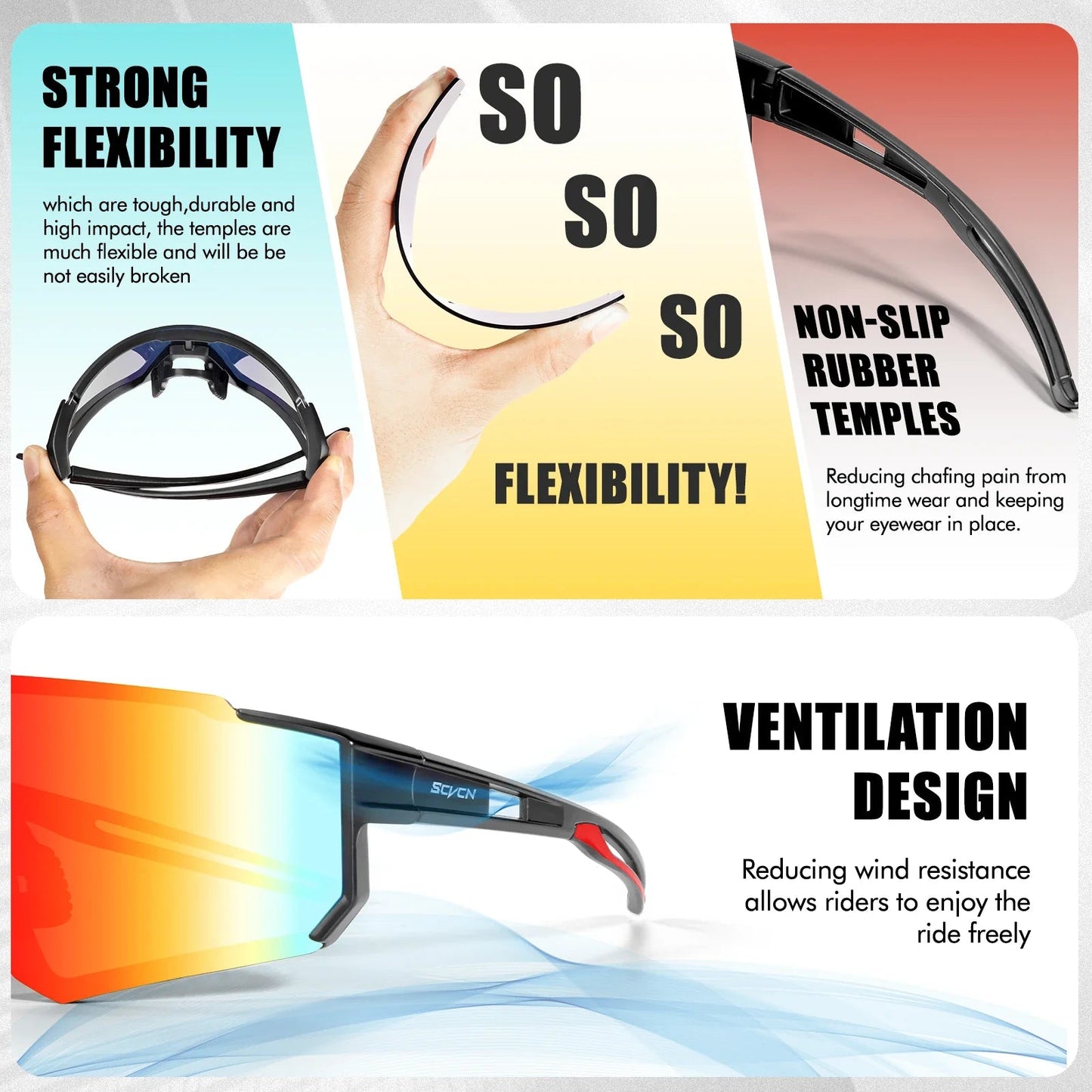 SCVCN New Outdoor Cycling Sunglasses Men Road Driving Bike Glasses  Sports Mountain Climbing Women Bicycle Cycling UV400 Goggles Pi-Mart