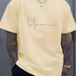 Men's summer 100% pure cotton fashionable casual sports loose trend balance letter print round neck short sleeved T-shirt top NovaCart
