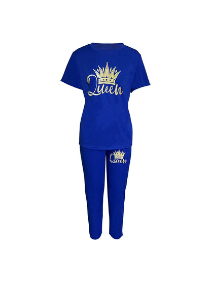 Summer Plus Size Women's Printed Comfortable Casual Set