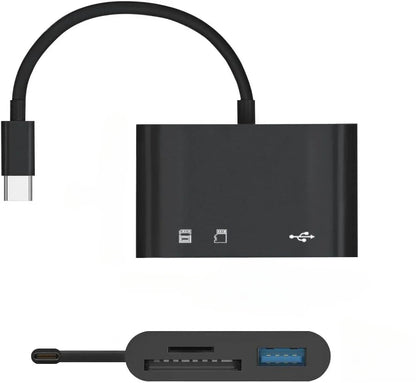 USB C SD Card Reader for iPhone 15-17 iPad Mac pro Air with USB a Port Micro SD Memory Card Adapter Camera Card Reader Pi-Mart