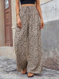 Floral Wide Leg  Flowy Ruffled High Waisted Summer Straight Pants