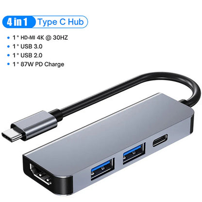 USB C Docking Station PD 100W USB C HUB Type C to HDMI-Compatible Adapter 4K 30Hz VGA RJ45 USB 3.0 HUB USB Splitter for MacBook Pi-Mart