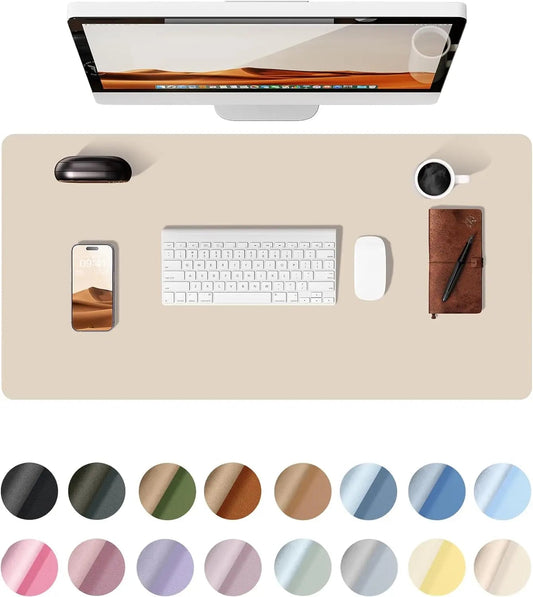 Large Mouse Pad,Office Desk Mat, Leather Desk Pad Protector, Non-Slip PU Leather Desk Blotter, Laptop Desk Pad Pi-Mart