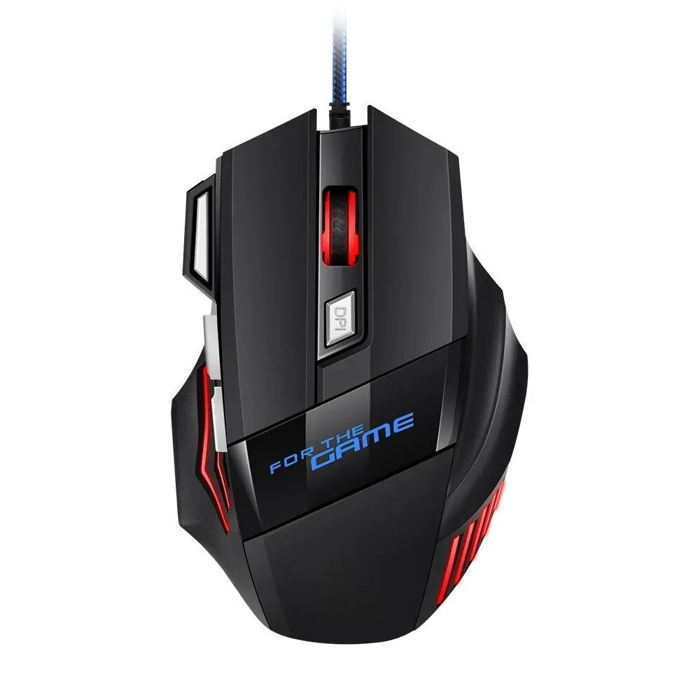 1 PC New Hyperspeed USB Gaming Mouse RGB Backlit Ergonomic Game Mice 7D Esports Wired Mouse for Laptop PC Gamer Pi-Mart