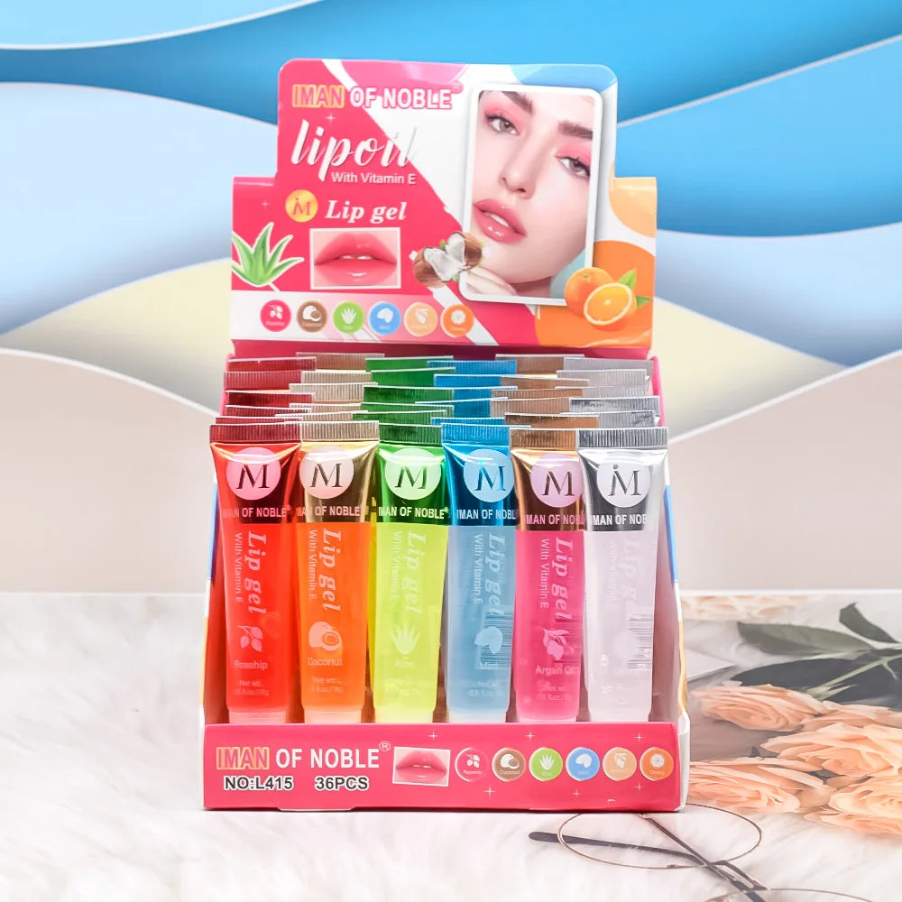 6Pcs Fruity Flavor Watery Glossy Lip Gloss Set Clear Lip Gel Hydrating Moisturizing Lip Gloss Women Lips Makeup Wholesale NovaCart