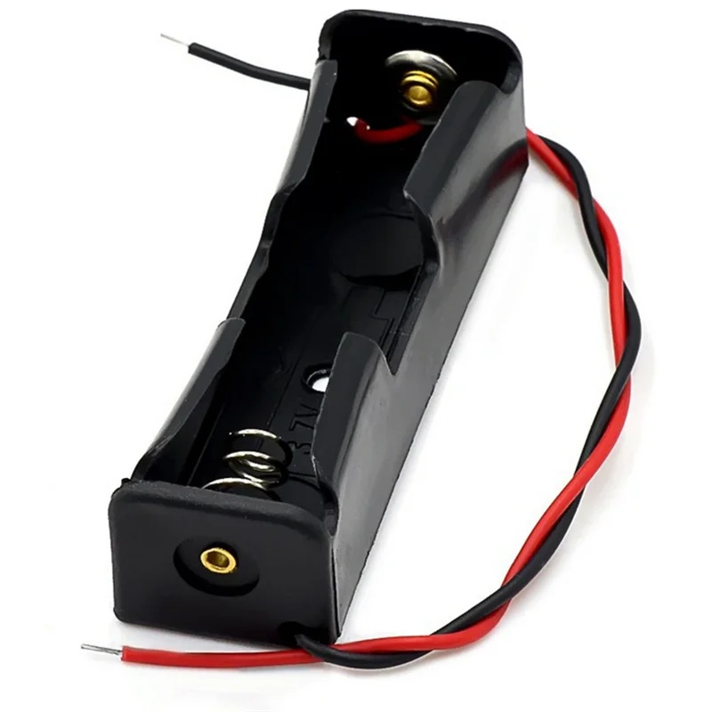 Black Plastic Battery Storage Case DIY Holder 1X 2X 3X 4X 18650 Battery Box with Wire Lead Pin for Electronics 18650 Battery Con Pi-Mart