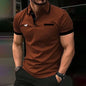 Spring Summer Men Clothes Short Sleeve Turn-down Collar Polo Shirt Fake Pocket Print Business Casual Polo Shirt Resilient Tops NovaCart