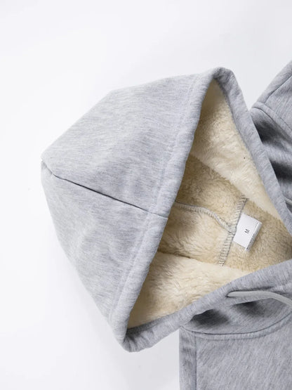 Winter Men's Zipper Jacket Fleece Warm Windproof Hoodies Heavyweight Cardigan Casual Sports Long Sleeve Sweatshirts Hooded Coat NovaCart