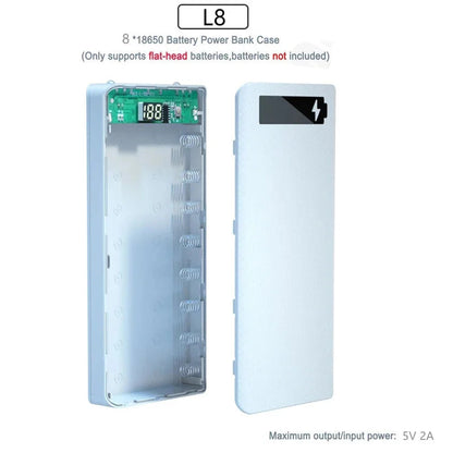 8/10*18650 Power Bank Battery Box Holder Portable Dual USB Type C Charge Shell for iPhone Xiaomi Huawei 18650 Battery Cases Pi-Mart