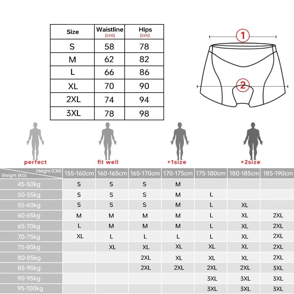 X-TIGER Men's Cycling Underwear with 5D Gel Cushioned MTB Boxer Cycling Shorts Road Cycling Underwear Cycling Equipment Pi-Mart