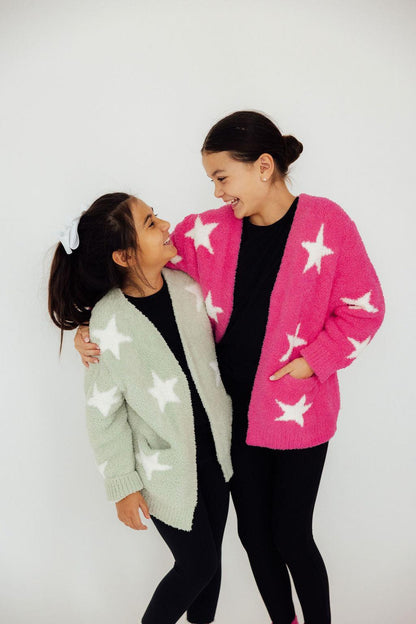Sage/Coconut Star Cozy Cardigan