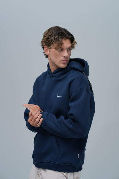 "Saw" Tapestry Appliqué Hoodie Withinblack