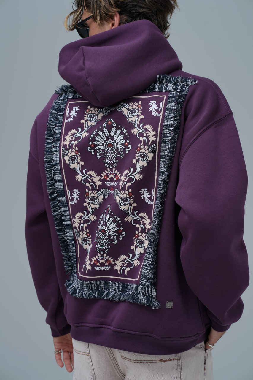 "Saw" Tapestry Appliqué Hoodie Withinblack