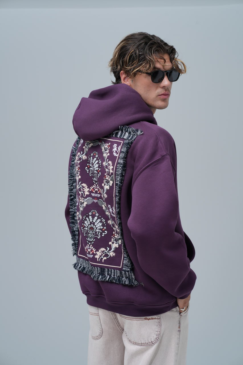 "Saw" Tapestry Appliqué Hoodie Withinblack
