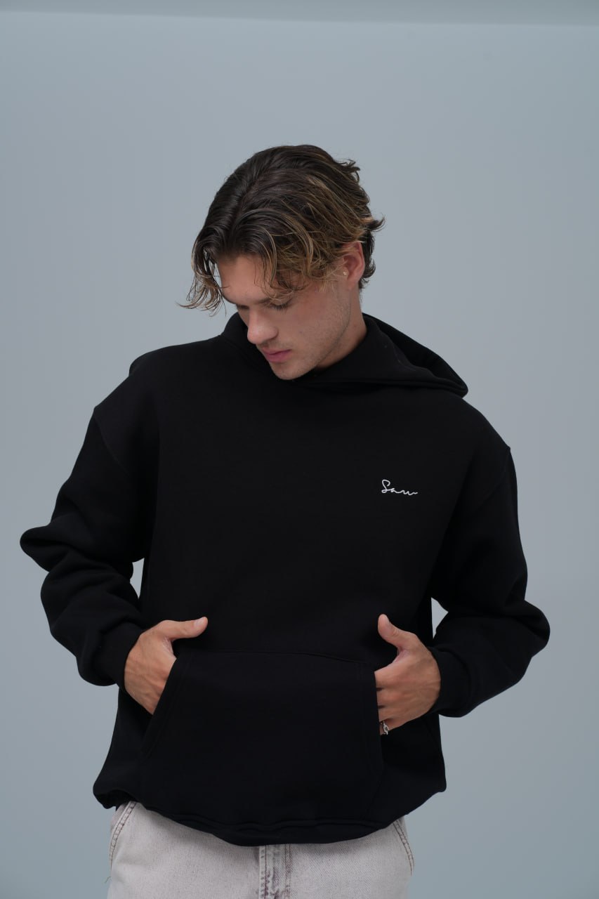 "Saw" Tapestry Appliqué Hoodie Withinblack