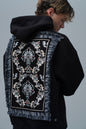 "Saw" Tapestry Appliqué Hoodie Withinblack