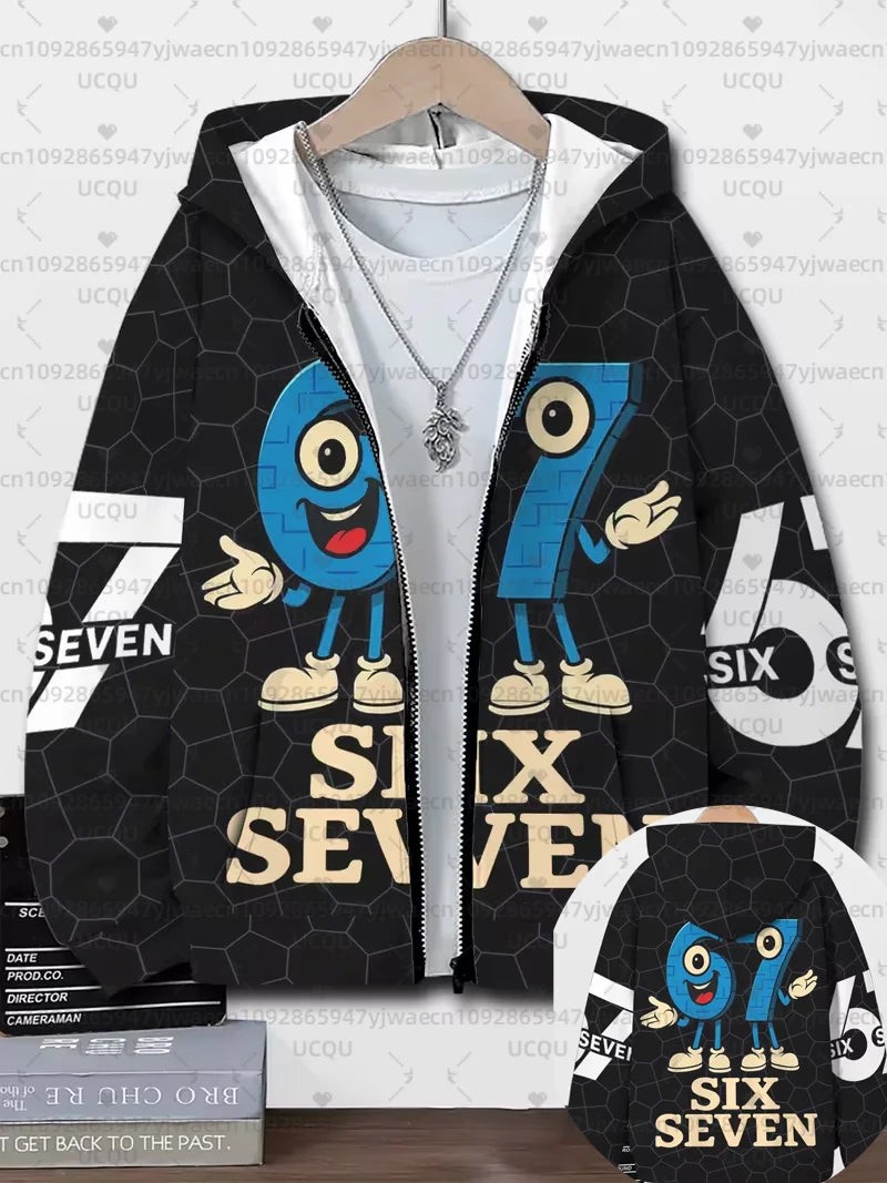 Hoodies For Kids 67 Six Seven Italian Brain Rot Math Joke Tops Y2k Game Saying Zipper Clothes Graphic Y2k Children's Hoodies NovaCart