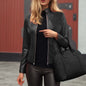 Women’s Slim Fit Faux Leather Moto Jacket FitiqueFit