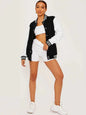 Women’s Oversize Solid Color Baseball Jacket FitiqueFit