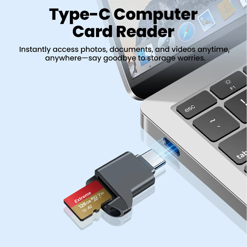 Type-C 2.0 Card Reader TF Mini Car Memory Card Reader For iPhone 17 16 15 USB C 2.0 CardReader to Micro TF Pi-Mart