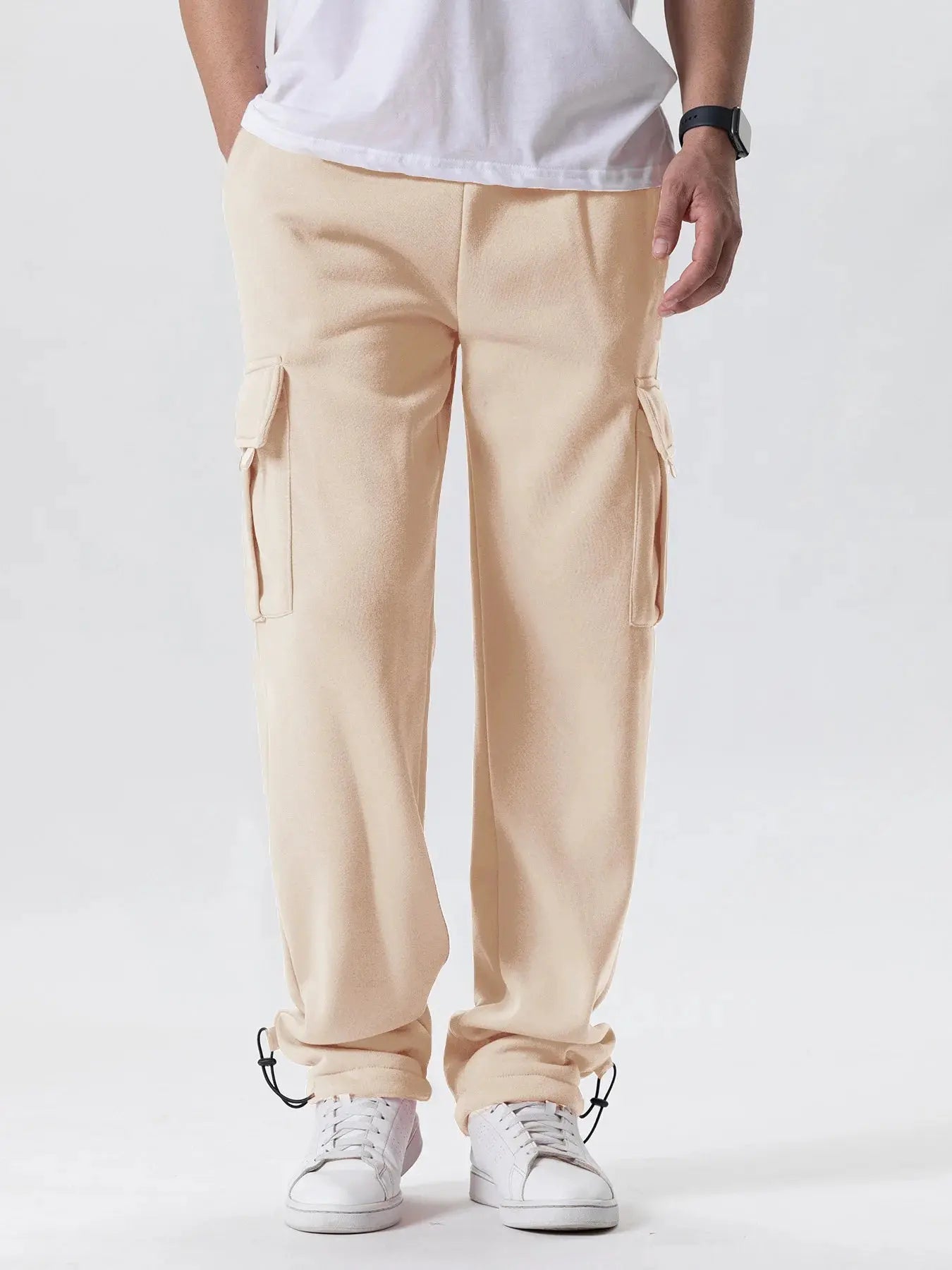 Mens Sweatpants Straight Fit Joggers for Sports and Streetwear Loose Oversized Drawstring Long Pants Men Multi-pocket Pants NovaCart