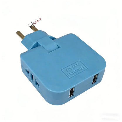 2 USB 3 in 1 EU Power Socket Plug Adapter Foldable US To EU Travel Aadapters Power Converter KR Plug Electrical Socket AC Outlet Pi-Mart