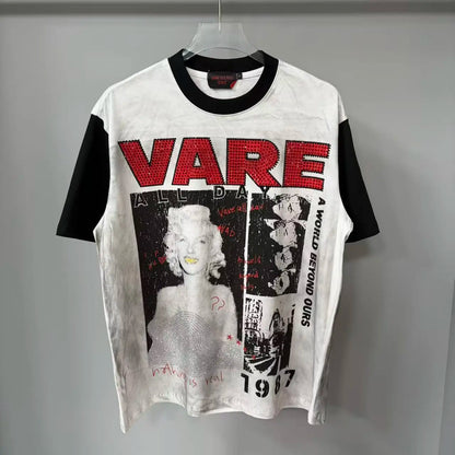 2026 New Fashion Streetwear Shinning Diamond Baggy Tshirts for Men and Women Short Sleeve Rhinestone Cotton Top Tees Oversized NovaCart