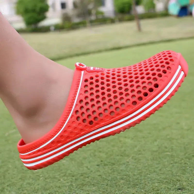 Summer Couple Breathable Half Slippers Men Outdoor Baotou Hole Sandals Beach Flip-flops Men's Casual Flip-flops Platform Sandals NovaCart