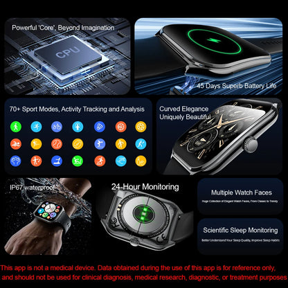 2026 New Smartwatch 1.96 inch Ultra-thin Bluetooth Call Health Monitor IP68 Waterproof 100 Sport Smart Bracelet For  Android iOS NovaCart