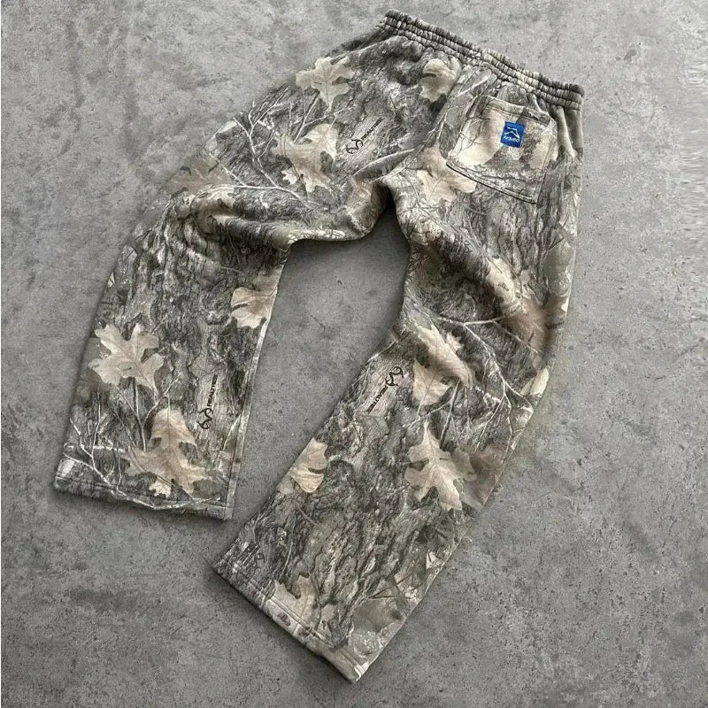 Y2K Retro SweatPants Camouflage Pattern Print Streetwear Men harajuku Street Hip Hop Unisex Oversized Casual Camo Baggy Trousers NovaCart
