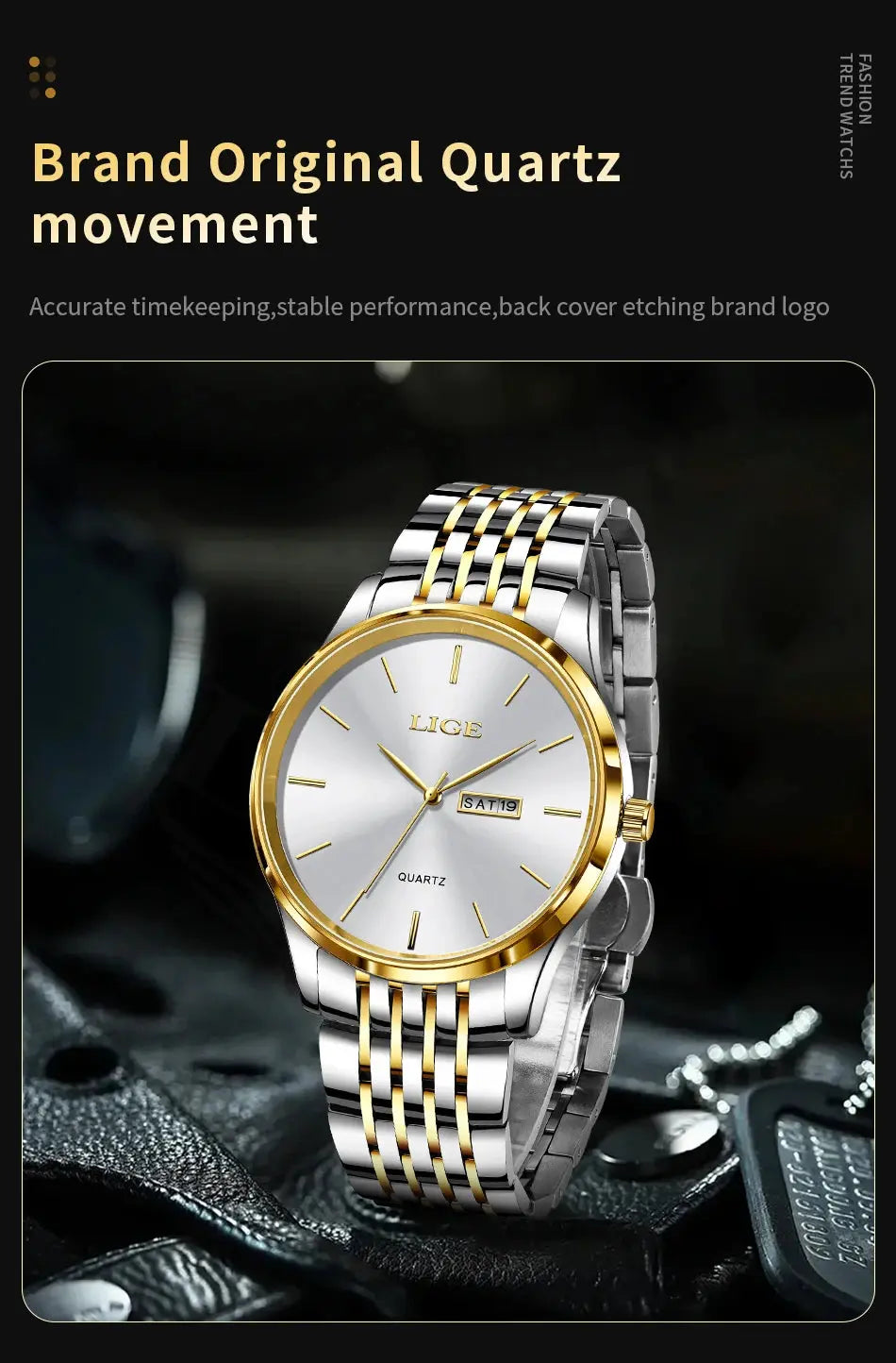 2025 LIGE Men Business Watches Top Brand Luxury Man Wristwatch Waterproof Luminous Date Week Quartz Men's Watch High Quality+Box NovaCart