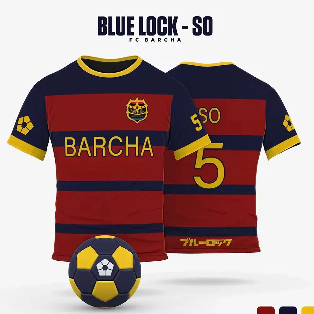 Anime Japanese Blue Lock Isagi Yoichi Football Jersey T-shirt Cosplay Hyoma Chigiri Meguru Bachira Tee Original Children Clothes NovaCart