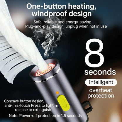 Mini USB-C Electric Lighter - Flameless Compact Portable For Air Travel & Outdoor Activities Pi-Mart
