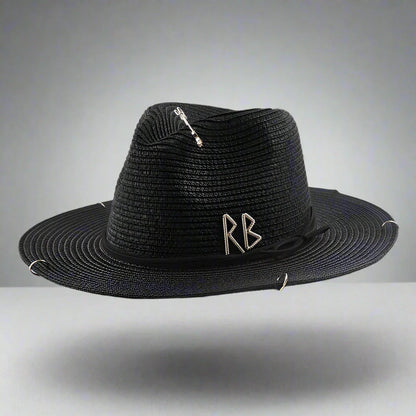 Unisex Metal Letter Straw Panama Hat FitiqueFit