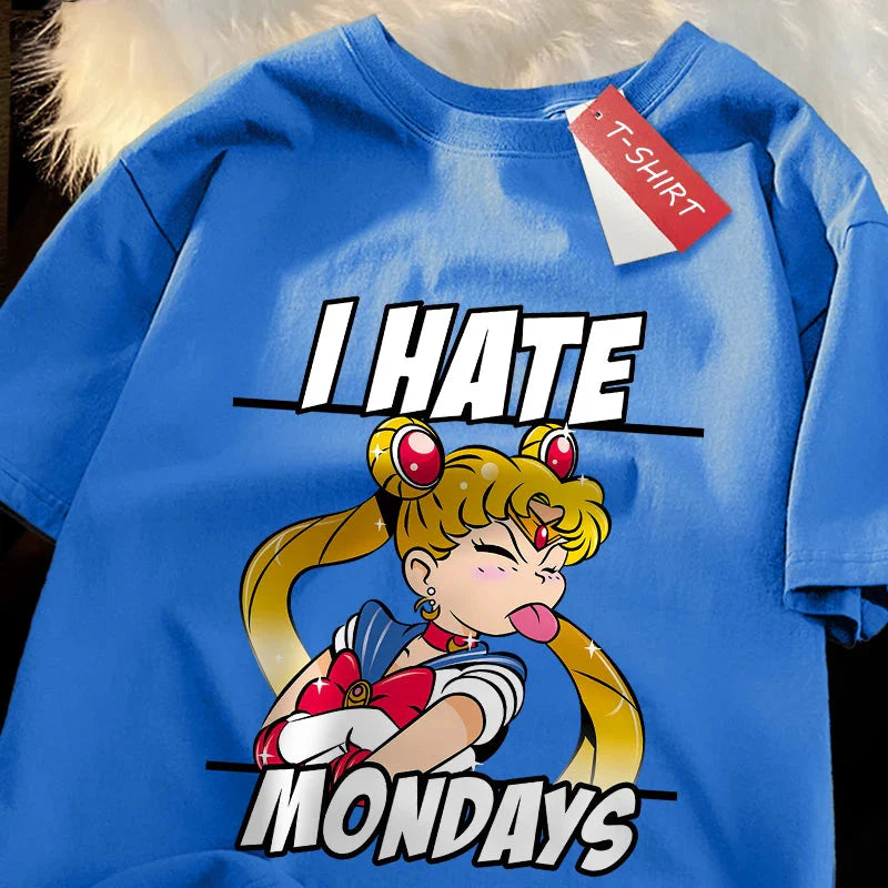 🌙 Sailor Moon Tongue-Out Graphic T-Shirt – Playful Anime Streetwear FitiqueFit