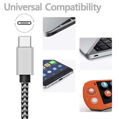 USB Type C Cable 2.4A Fast Charging Battery Charger Wire Woven Nylon Data Cable Mobile Phone Charger For Huawei Samsung USB C Pi-Mart