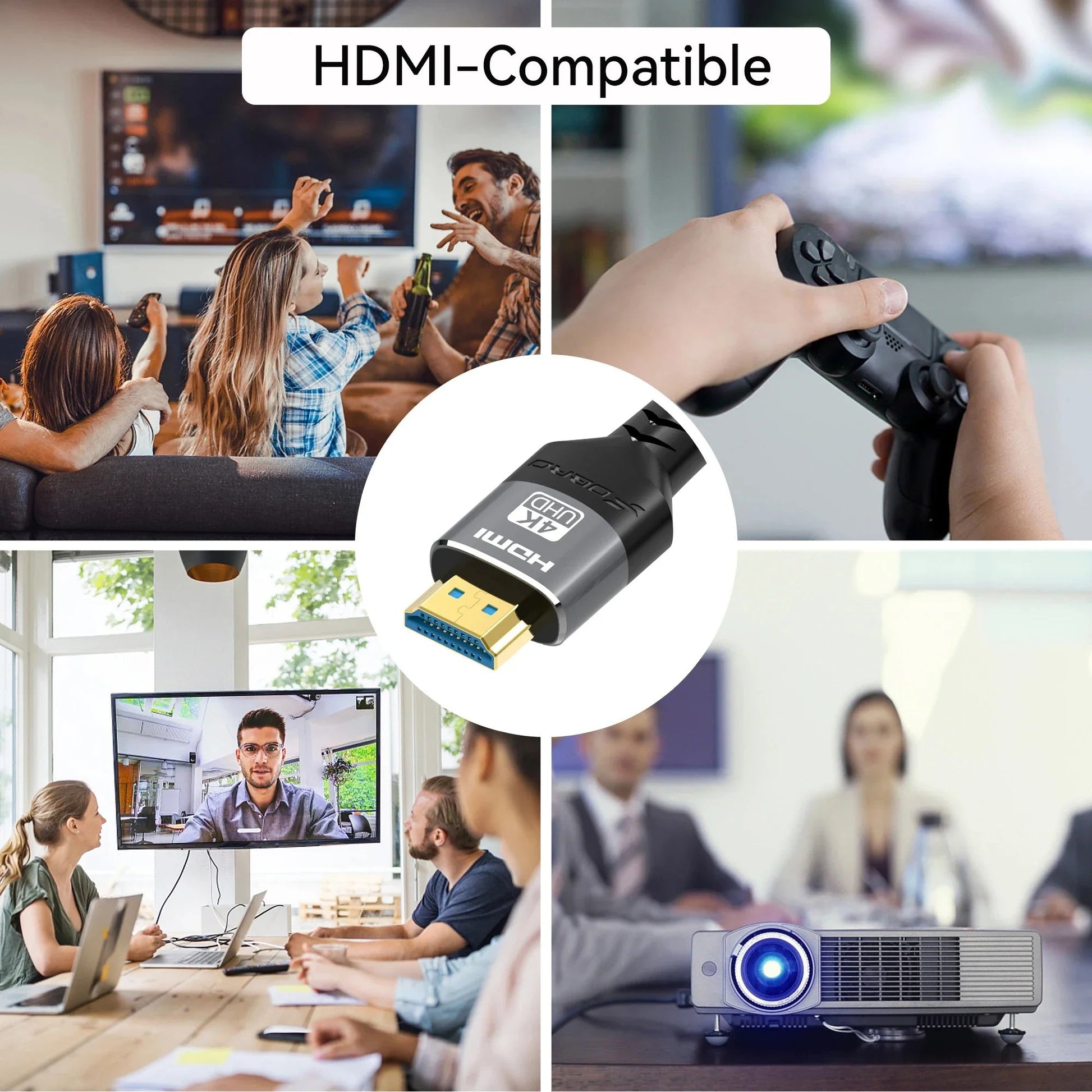 HDMI Cable 4K 60Hz HDMI-Compatible Ultra HD 1080P 120Hz High Speed Video Audio HDMI 2.0 Cable For PS4 TV Laptop Monitor Rtx3080 Pi-Mart