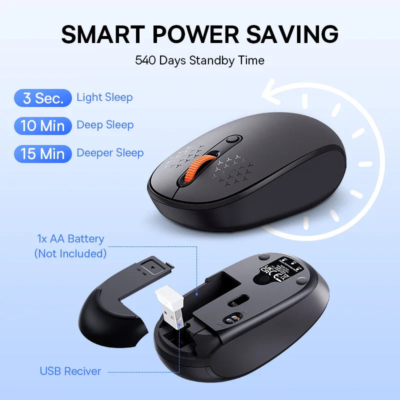 Baseus Mouse Bluetooth Wireless Computer 1600DPI Silent Mouse with 2.4GHz USB Nano Receiver for PC MacBook Tablet Laptop Mouse Pi-Mart