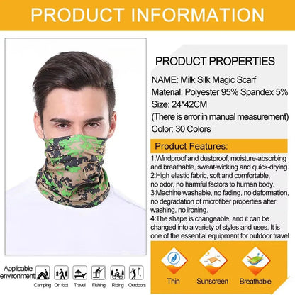 LOOGDEEL Sun Protection Bib Spring and Summer Motorcycle Neck Cover Sports Magic Bandana Riding Mask Full Face Outdoor Ice Silk Pi-Mart