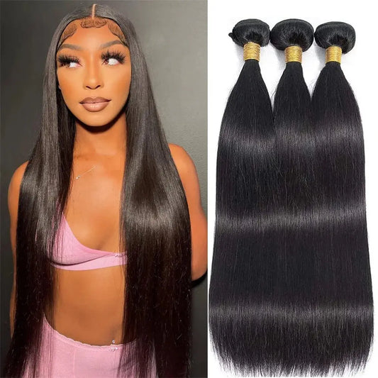 Human Hair Bundle Natural Color Bone Straight Indian 100% Raw Remy Virgin Unprocessed 1-4 Pcs Bundles For Black Woman Extensions NovaCart