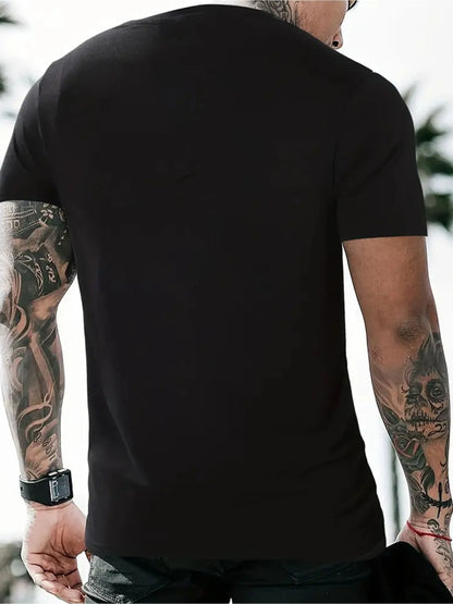 Men's Y2K Vintage Pattern T-Shirt Angel Wings and Lips Design Black Casual Short Sleeve Shirt Summer Essential Street Style NovaCart