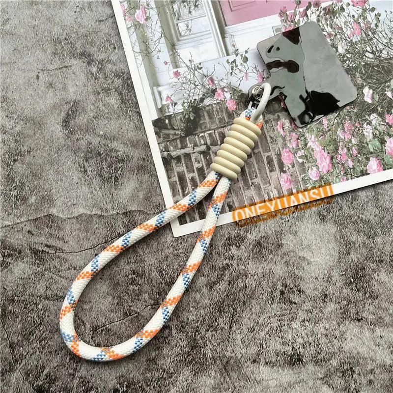 Wrist Strap for Phone Contrasting Colors Lanyard Keys Metal Keyring Accessories With Patch Cellphone Charm Luxury Hand Strap NovaCart