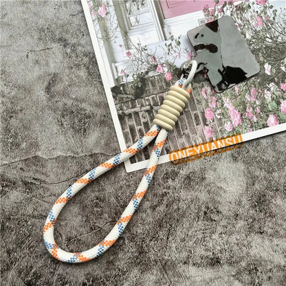 Wrist Strap for Phone Contrasting Colors Lanyard Keys Metal Keyring Accessories With Patch Cellphone Charm Luxury Hand Strap NovaCart