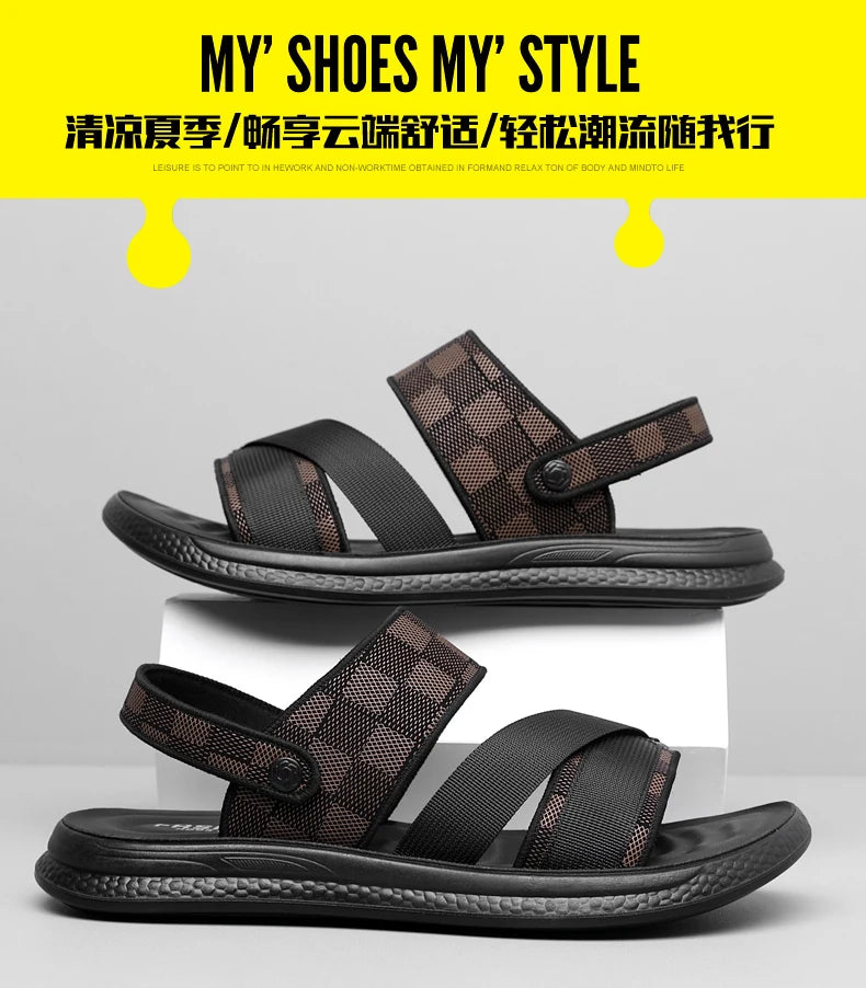 Men's high quality casual sandals summer outdoor waterproof anti slip soft sole comfort beach shoes fashion Lazy Driving slipper