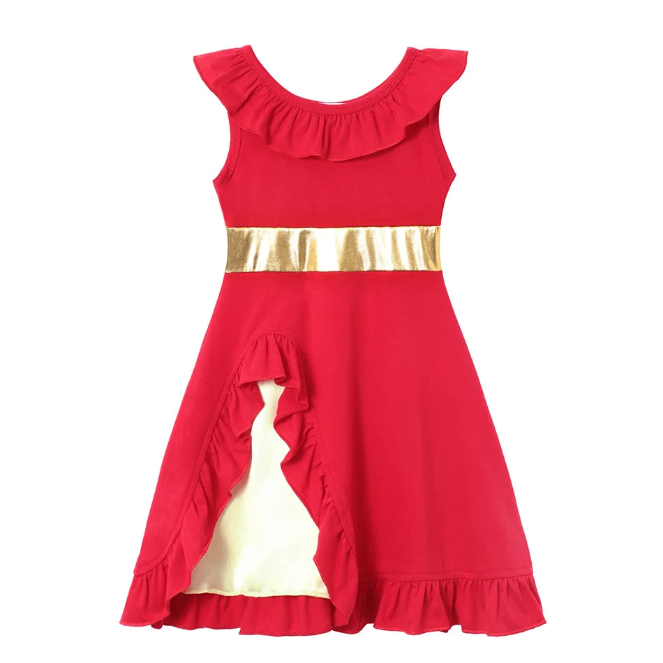 Children's Casual Dress for Girls Mermaid Rapunzel Dress One-Shoulder Sling Short Sleeve Princess Costume Summer Casual Vest NovaCart