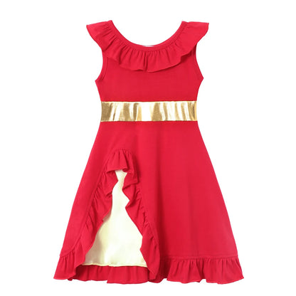 Children's Casual Dress for Girls Mermaid Rapunzel Dress One-Shoulder Sling Short Sleeve Princess Costume Summer Casual Vest NovaCart