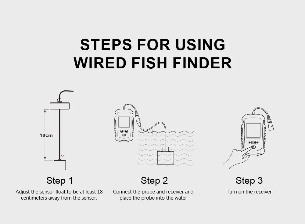 FFC1108-1 Alarm 100M Portable Sonar Fish Finders 45 degrees Sonar Coverage Echo Sounder Alarm Transducer Lake Sea Fishing NovaCart